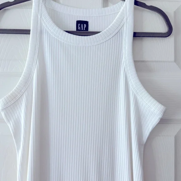 GAP White Ribbed Sleeveless Dress - Picture 2 of 5